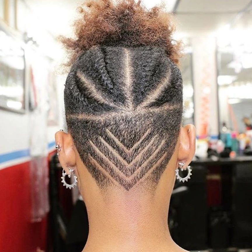 Dark Brown Wavy Hair with Braids and Ponytail — Undercut Hairstyles for Women
