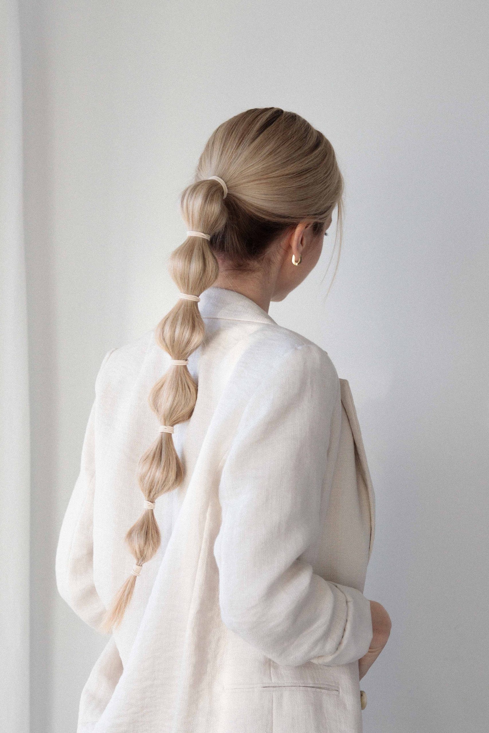 Light Blonde Bubble Ponytail with Defined Bubbles Light Blonde Bubble Ponytail with Defined Bubbles