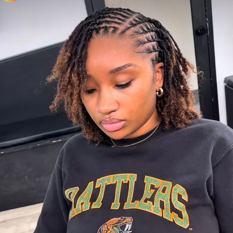 Collarbone Locs with Scalp Braiding and Loose Ends Collarbone Locs with Scalp Braiding and Loose Ends — Loc Braids