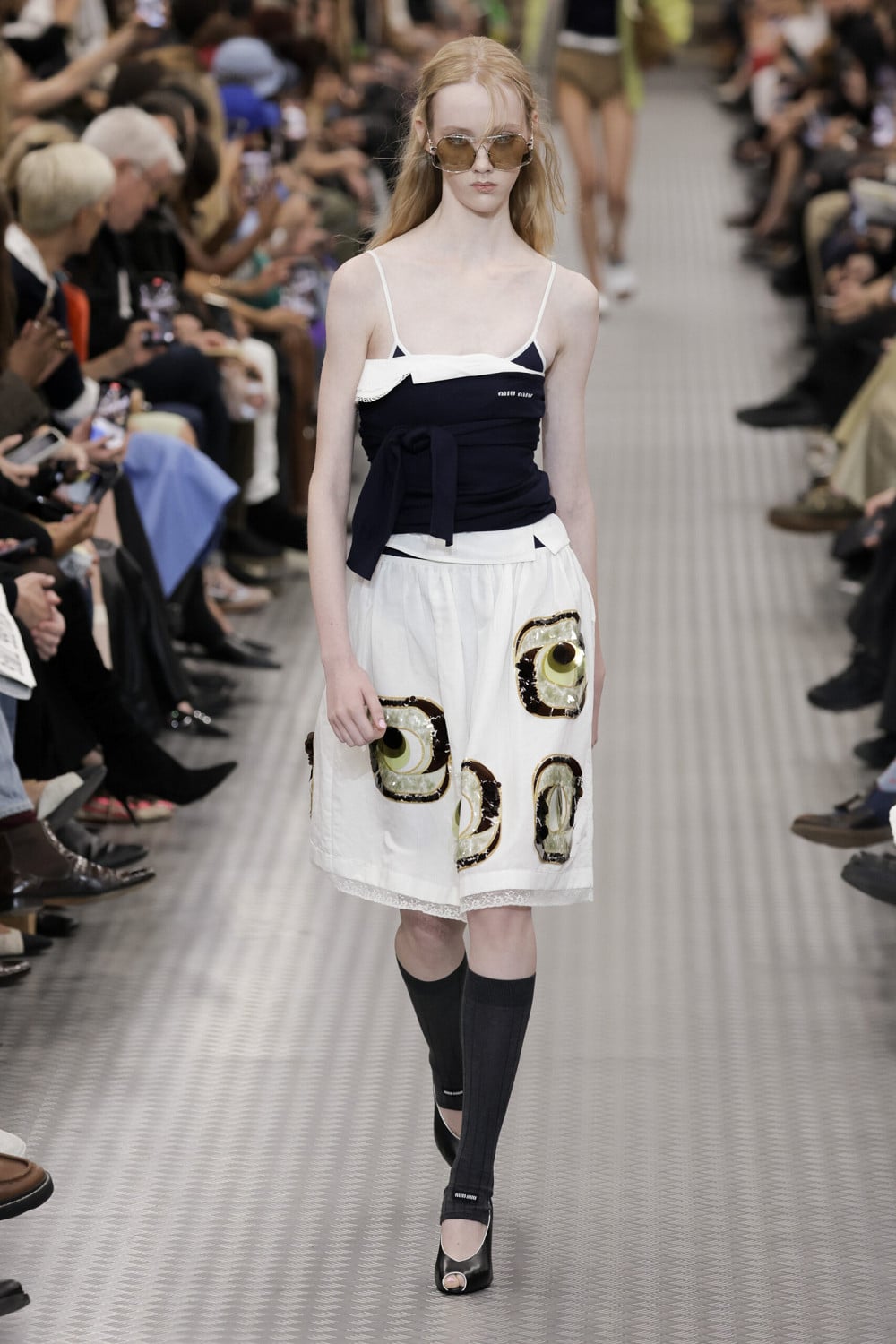 Camisole Top with Eye Print Skirt and Mary Janes — Indie Sleaze Outfits