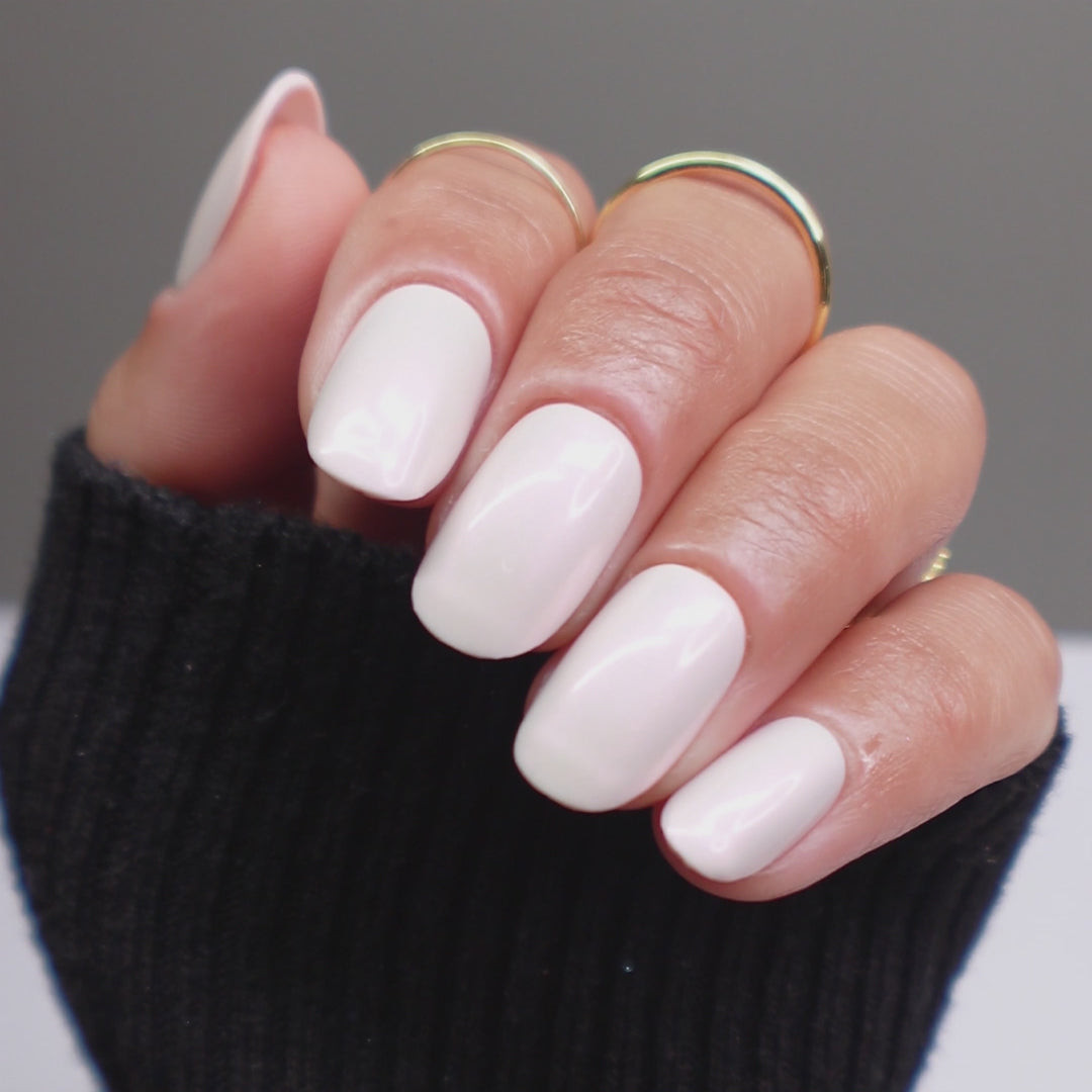 Pale Pink Shimmer Short Squoval Nails Pale Pink Shimmer Short Squoval Nails — Nails for Fat Fingers