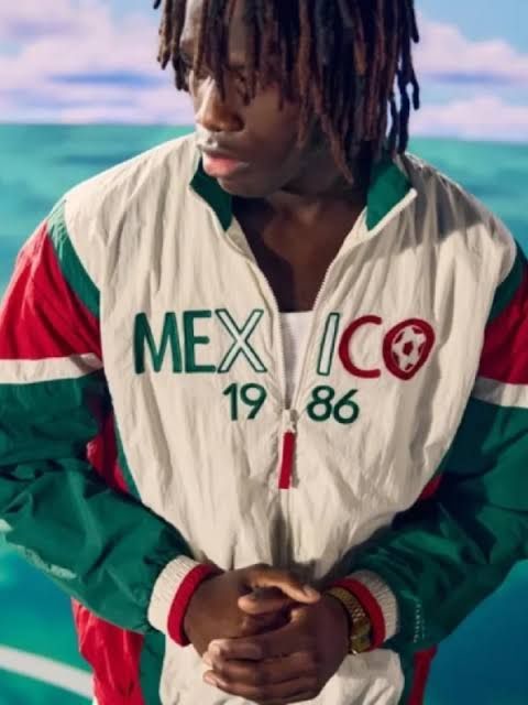 Track Jacket with 'MEXICO 1986' Text Detail — Track Jacket Outfits