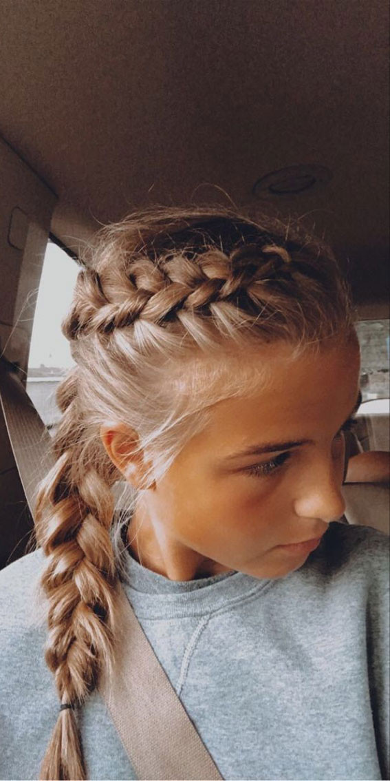Double Dutch Braids Into Side Braid Double Dutch Braids Into Side Braid — High School Hairstyles