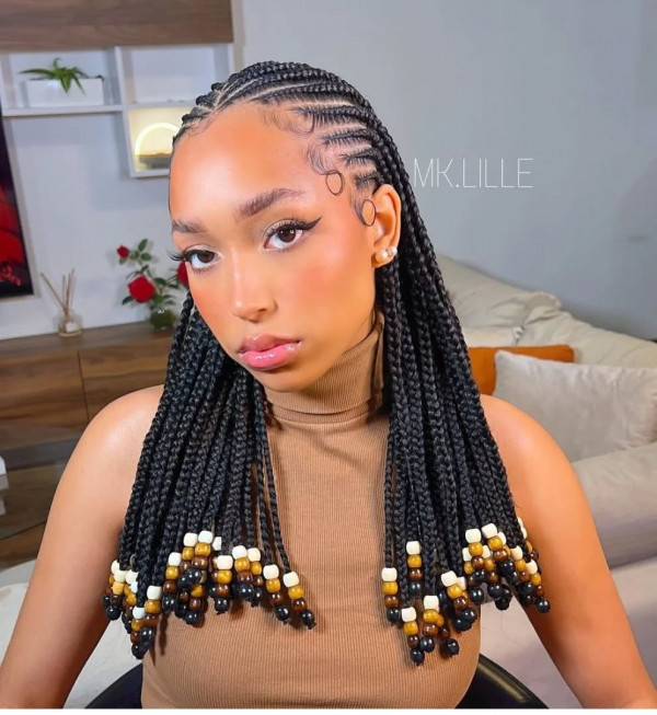 Fulani Braids with Decorative End Beads Fulani Braids with Decorative End Beads — Braids with Beads