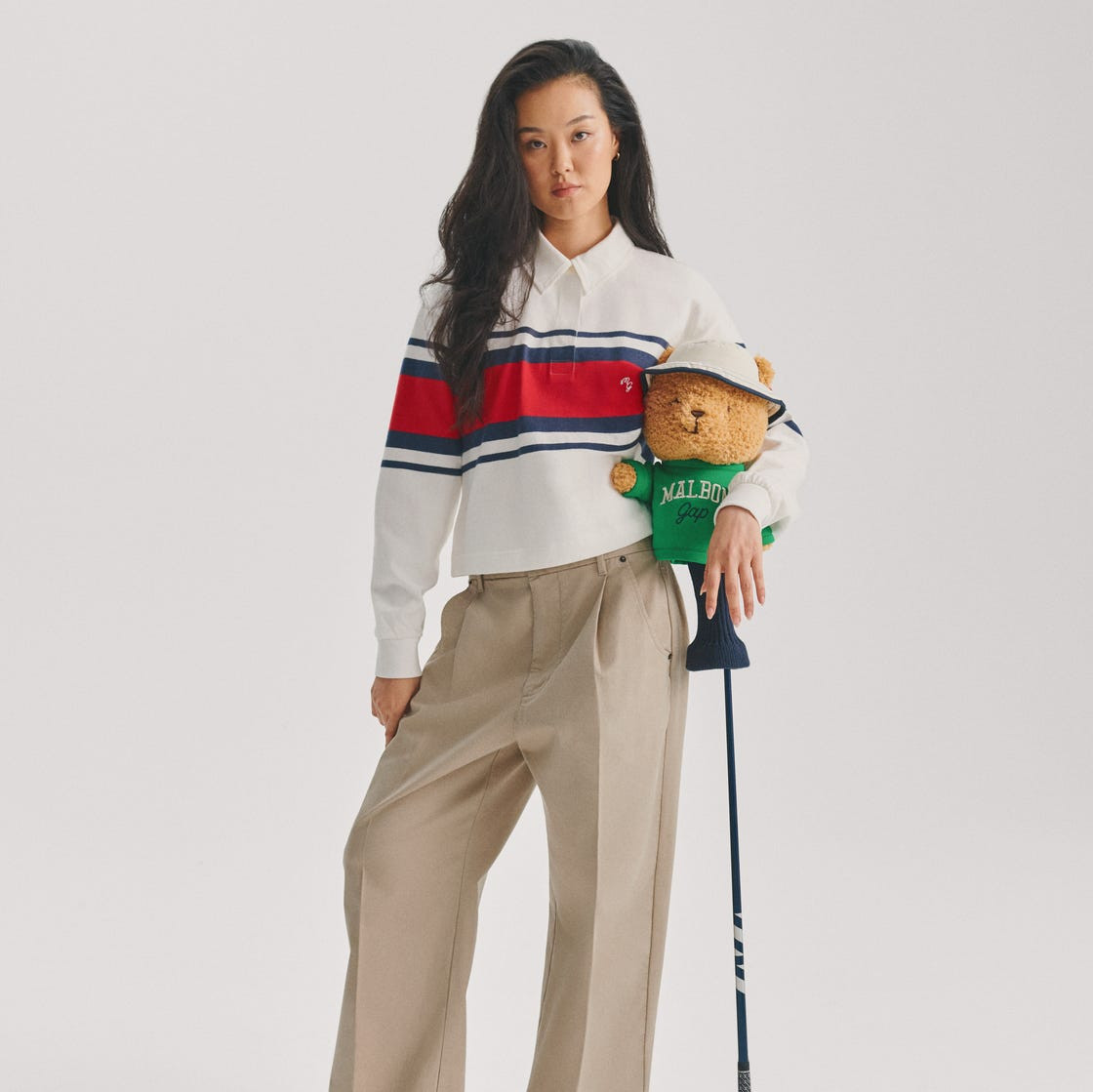 Striped Rugby Shirt with Khaki Trousers — Country Club Casual Outfits