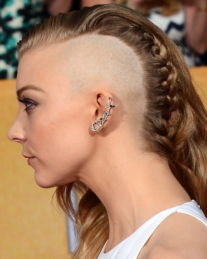 Light Brown Wavy Hair with Braided Undercut — Undercut Hairstyles for Women