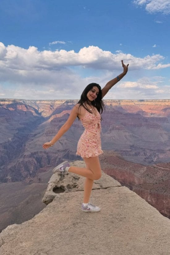 Playful Floral: Mini Dress with Sneakers — Grand Canyon Outfits