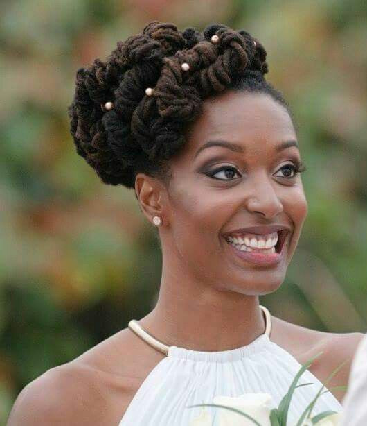 Braided Updo With Pearls — Sisterlocks Updo