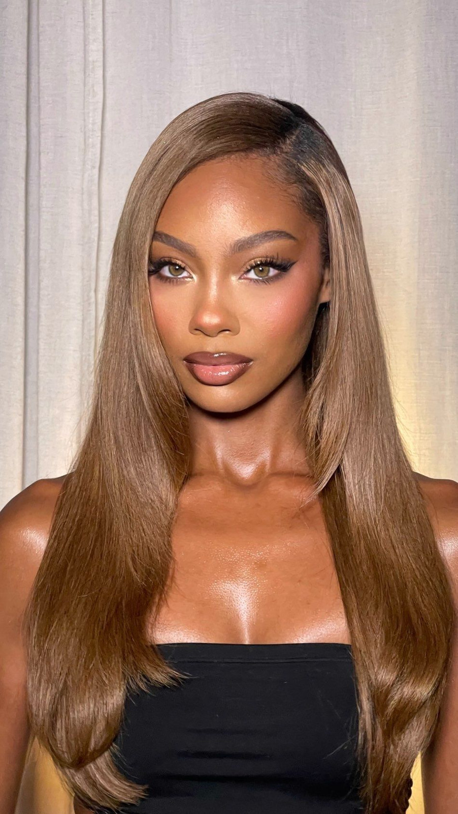 Golden Brown With Caramel Balayage Golden Brown With Caramel Balayage — Hair Color for Olive Skin Brown Eyes