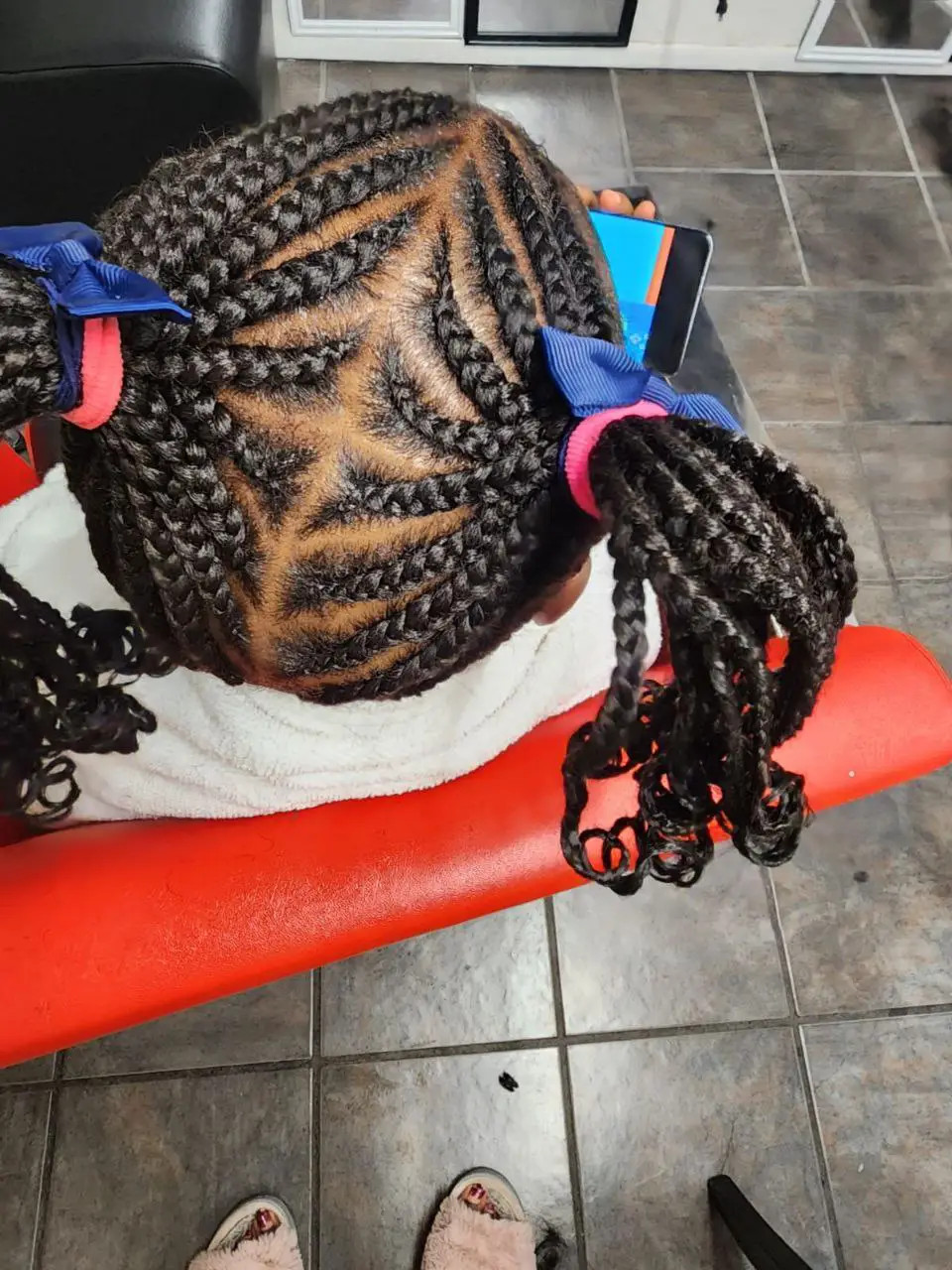 Geometric Braids Into Two Pigtails — Kids Braids with Beads