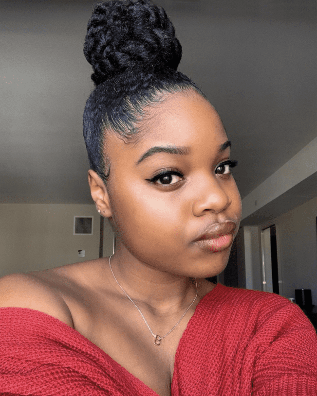 Sleek High Braided Bun for Curly Hair