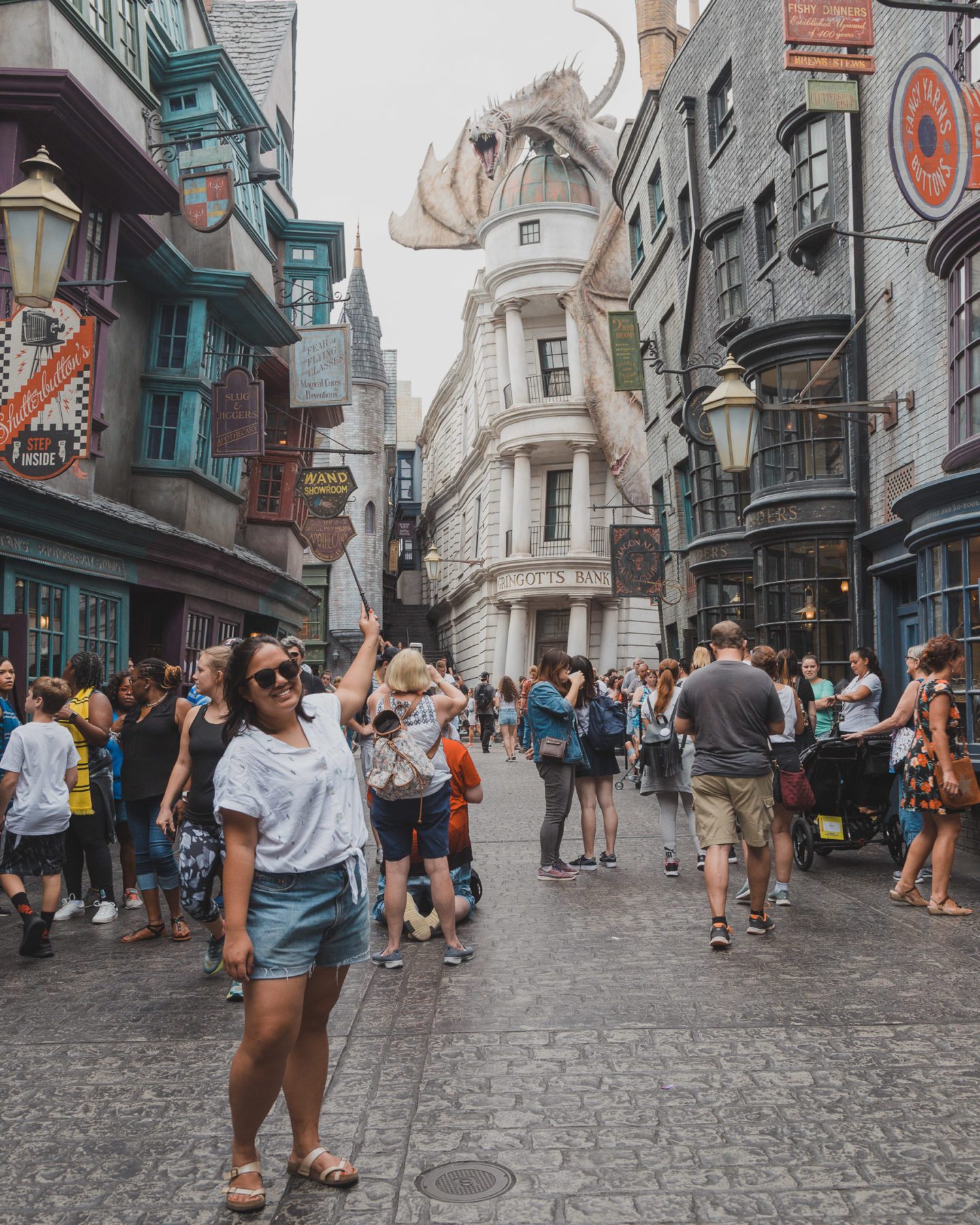 Graphic Tee and Denim Shorts with a Thematic Wand Graphic Tee and Denim Shorts with a Thematic Wand — Universal Studios Outfits