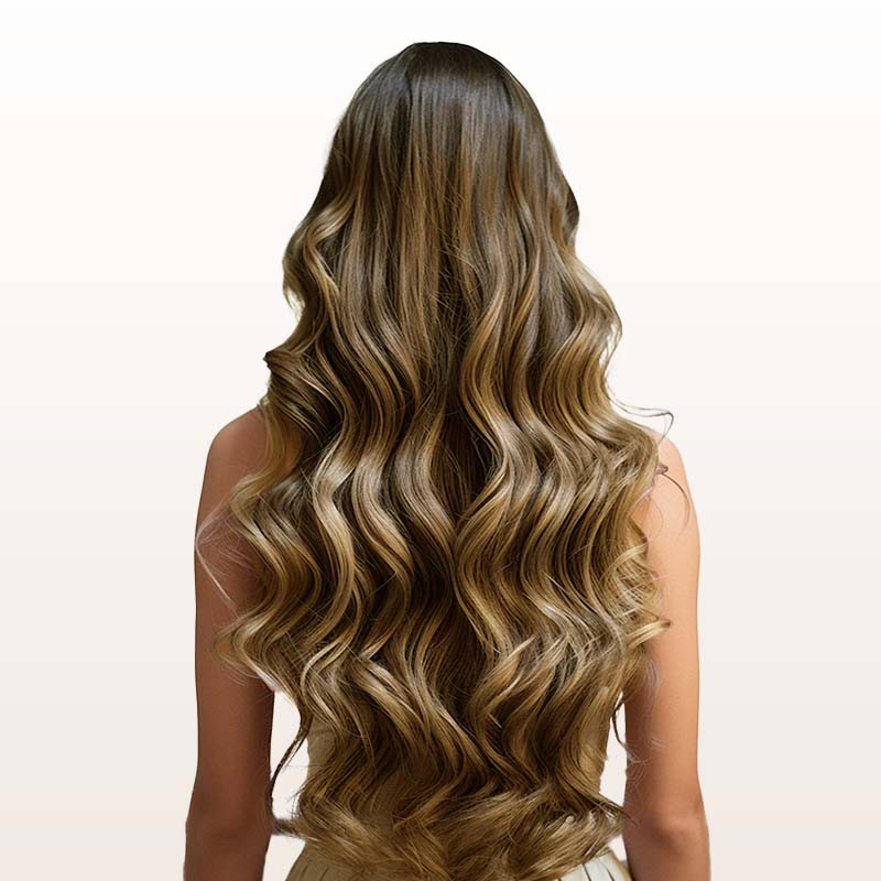 Dark Brown To Caramel Blonde Balayage Visual Idea — Brown and Blonde Hair