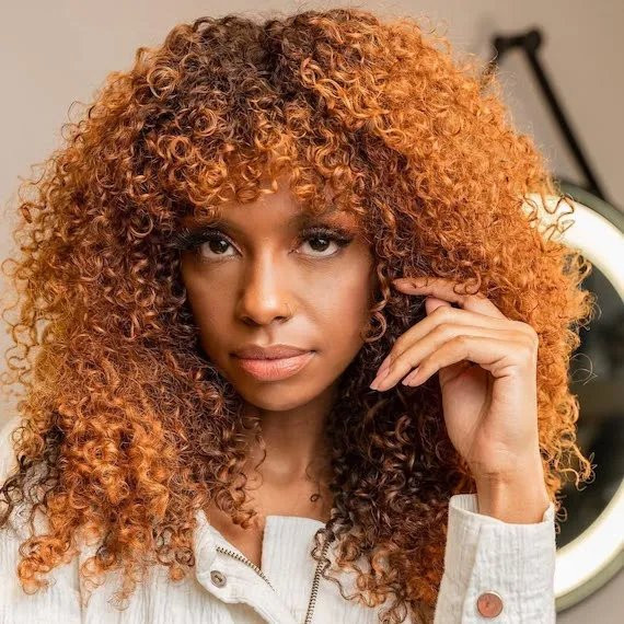 Rich Copper Brown On Curly Hair Rich Copper Brown On Curly Hair — Copper Brown Hair