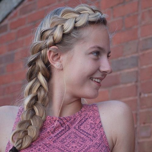 Thick Side-Swept Blonde Braid — Hairstyles for Teens