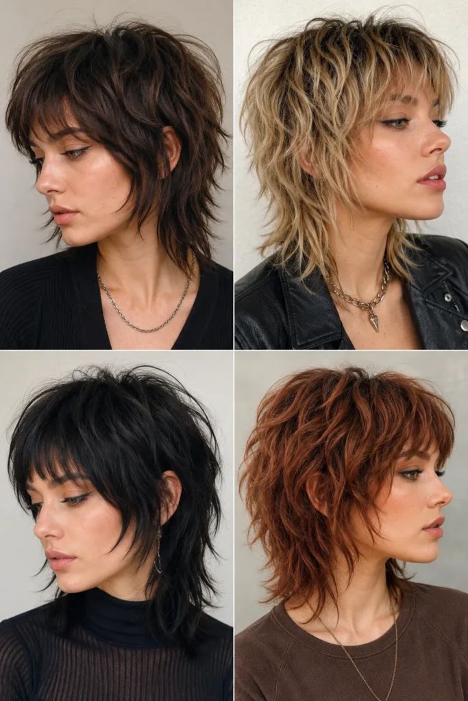Collage of Short Shag Haircuts Collage of Short Shag Haircuts