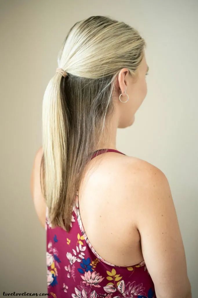 Blonde With Darker Roots Visual Idea — Half Up Half Down Medium Hair