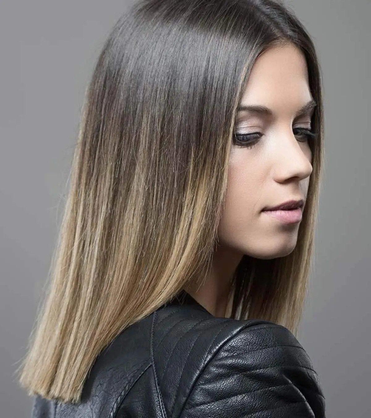 Collarbone Lob with Brown to Blonde Ombre Collarbone Lob with Brown to Blonde Ombre — Black and Blonde Hair