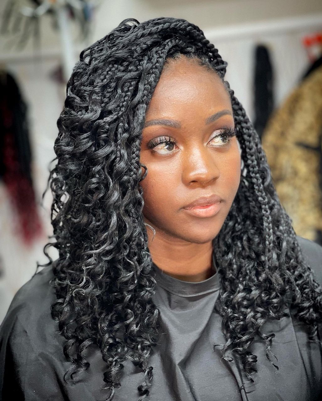 Black Box Braids With Curls Black Box Braids With Curls — Hairstyles for Women