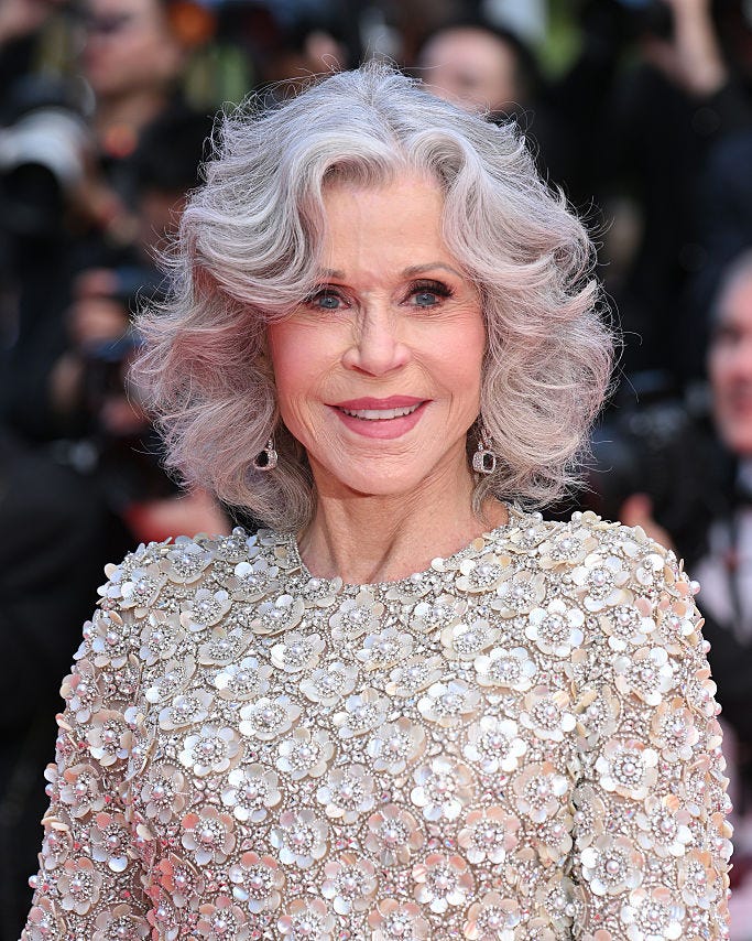 Shoulder-Length Grey Waves with Blowout — Wavy Hairstyles