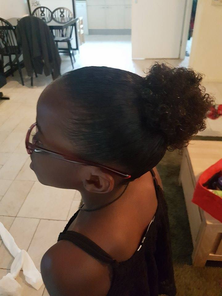 Slicked Back Curly Hair Bun — Gymnastics Hairstyles