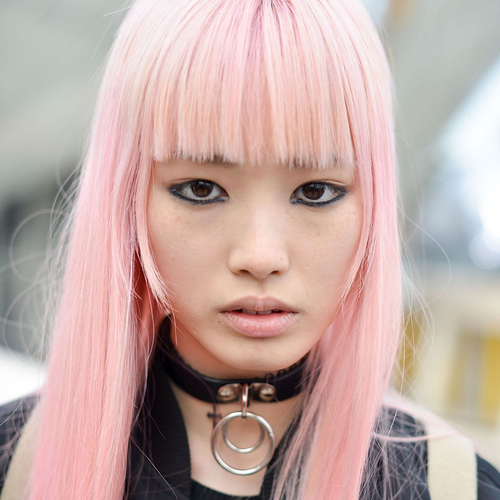 Long Pastel Pink With Blunt Bangs — Pastel Hair