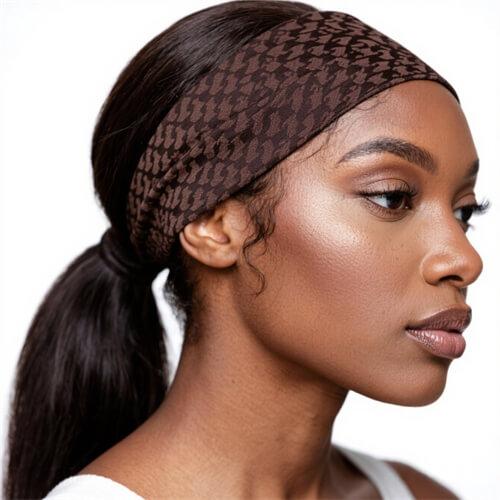 Low Ponytail With Patterned Headband — Headband Hairstyles