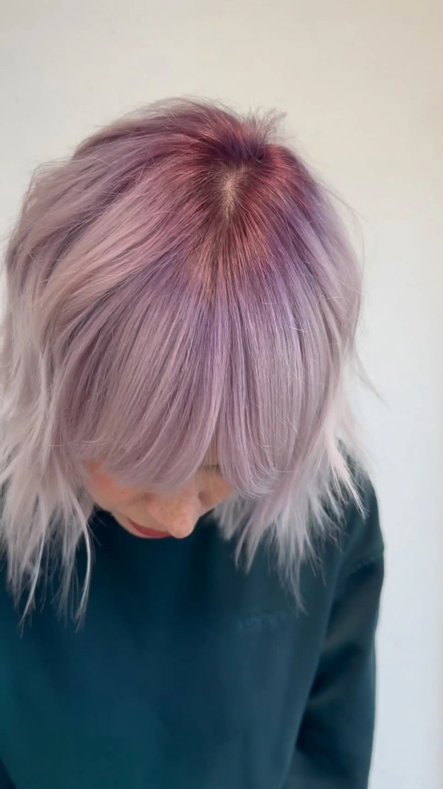 Pastel Berry Shadow Root on Shag Pastel Berry Shadow Root on Shag — Pastel Purple Hair