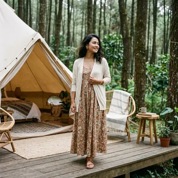 Bohemian Maxi Dress for a Glamping Retreat — Glamping Outfits