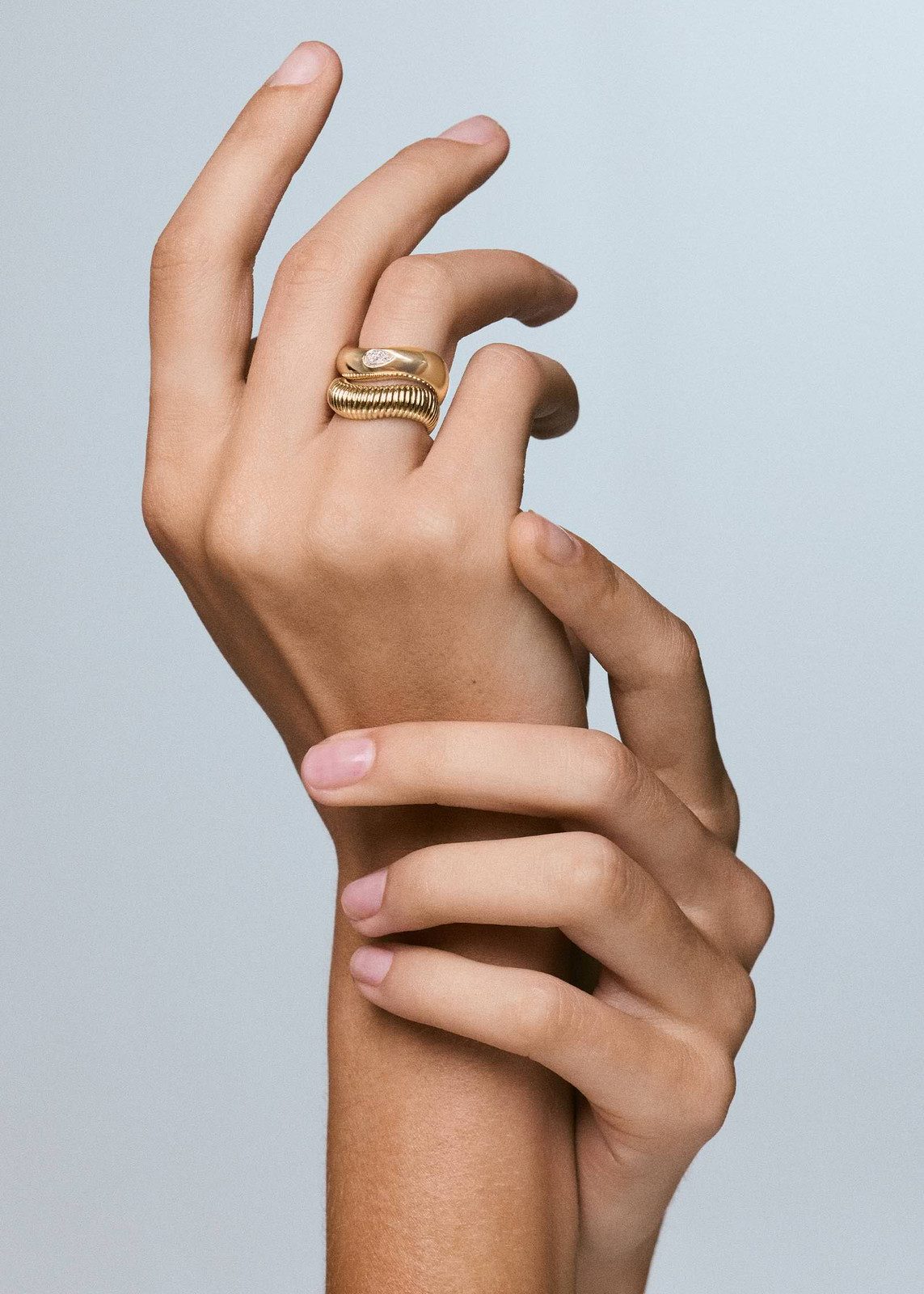 Ribbed and Patterned Gold Bands for Texture Ribbed and Patterned Gold Bands for Texture — Gold Ring Stack