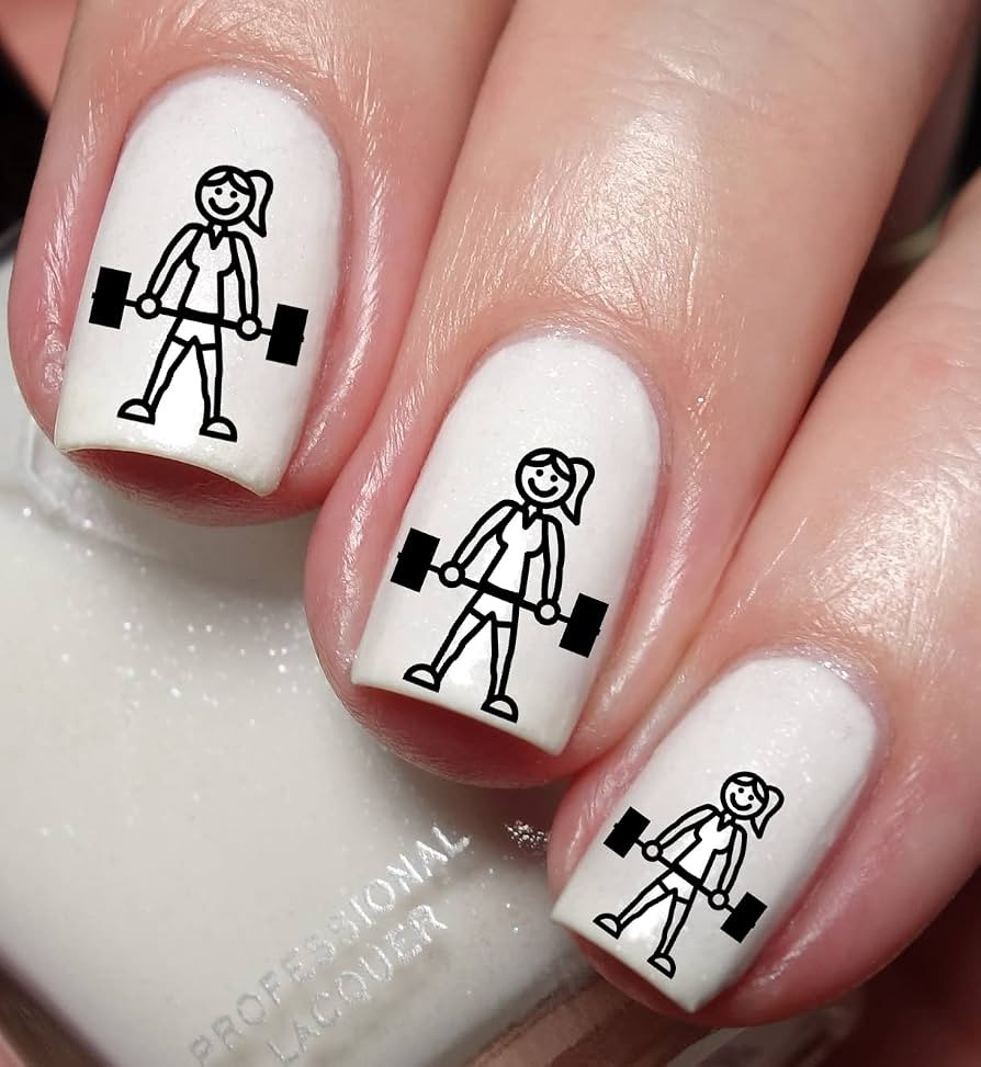 Gym Stick Figure Short Oval Nails Gym Stick Figure Short Oval Nails — Gym Nails