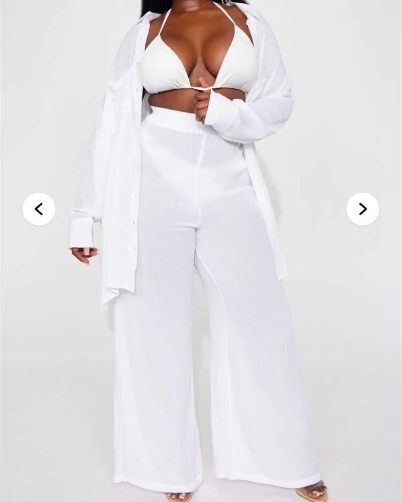 White Gauzy Linen Cover-Up for Beach Vacations — Fashion Nova Outfits