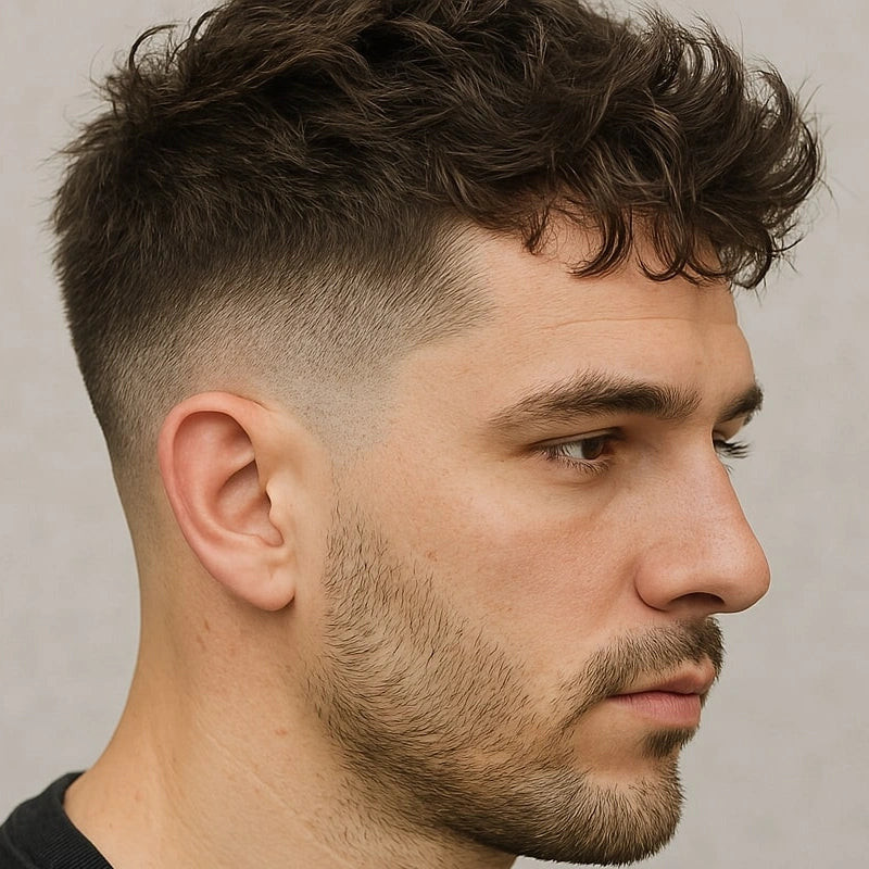 Short Textured Curly Top — Taper Fade Curly Hair