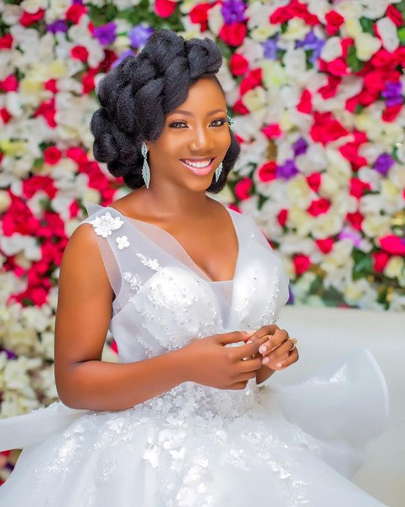 Sculpted Braided Updo With Side Fringe — Natural Hair Wedding Styles