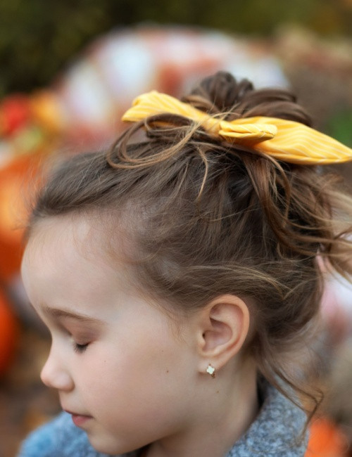 Messy Bun With Scarf Messy Bun With Scarf — Baby Girl Hairstyles