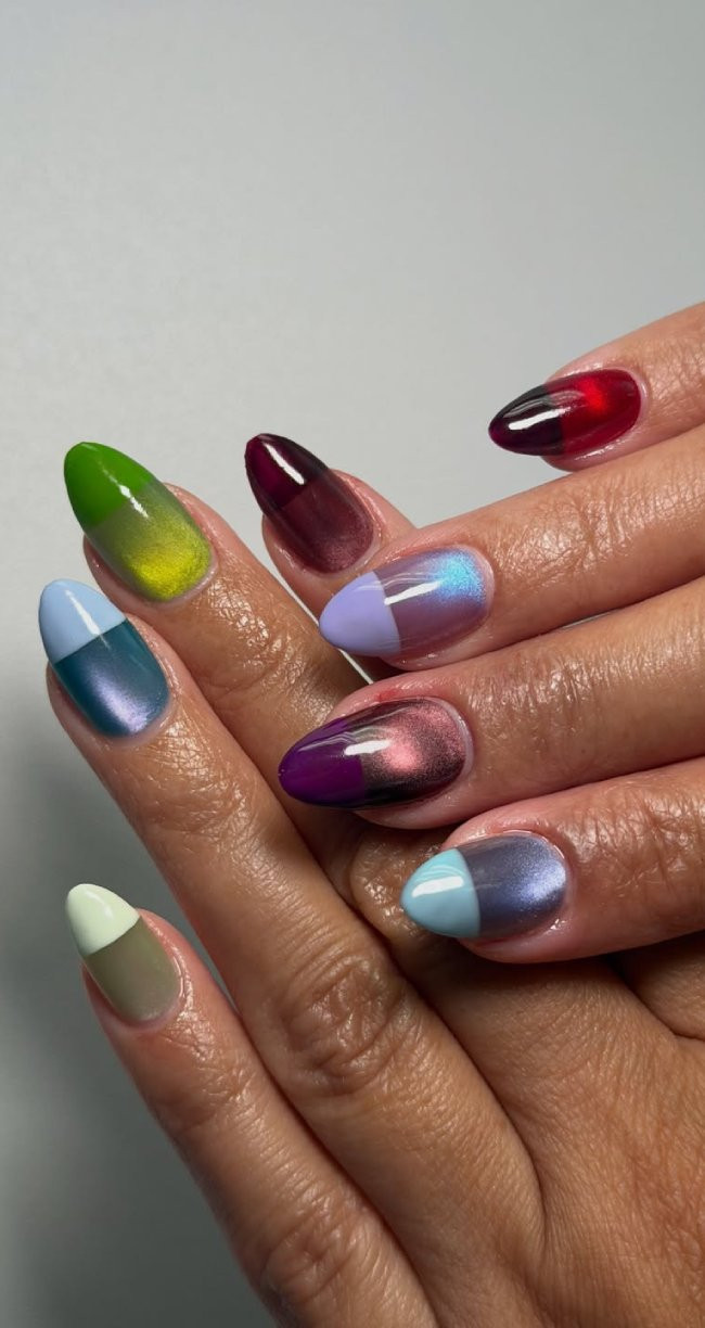 Shimmering Iridescent Visual Idea Shimmering Iridescent Visual Idea — Color Block Nails