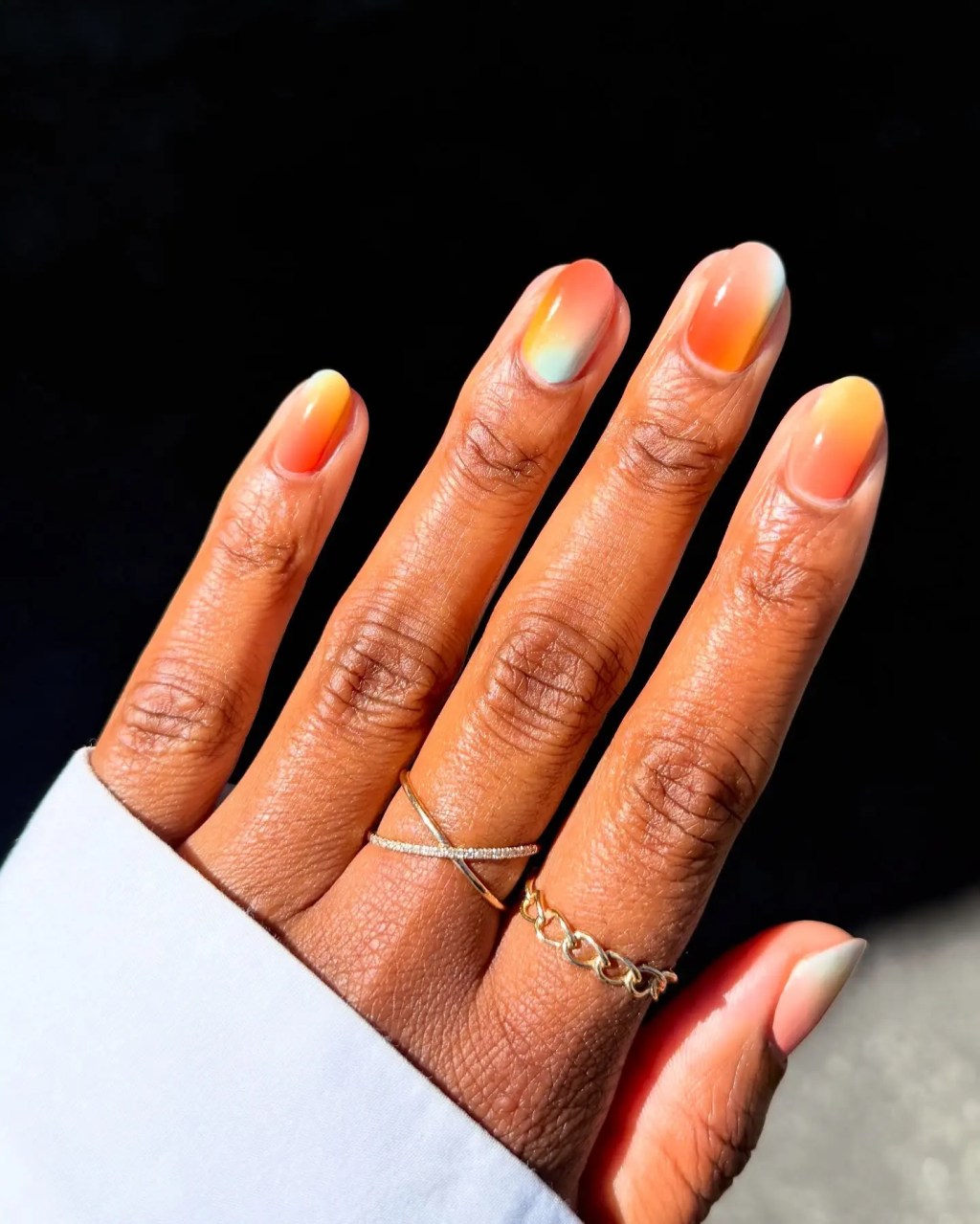 Medium Almond Autumn Argyle — Realtor Nails