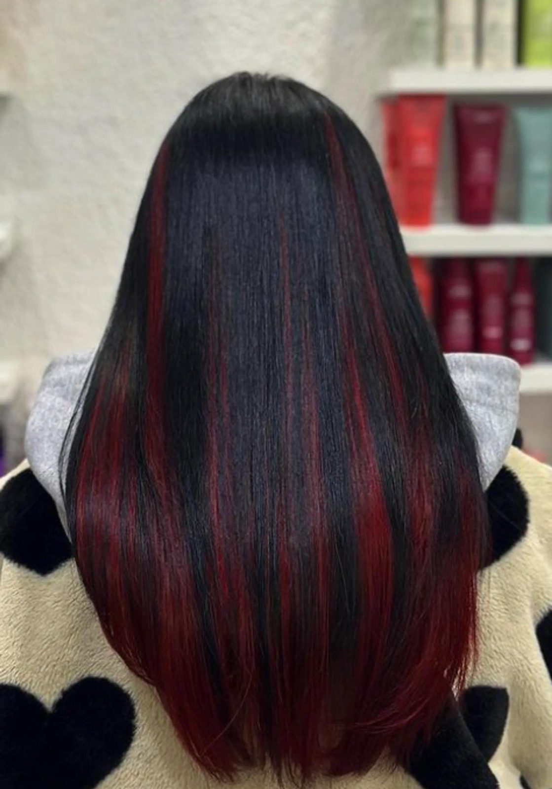 Red Peekaboo Highlights | MG Lic Hair | Queens, New York