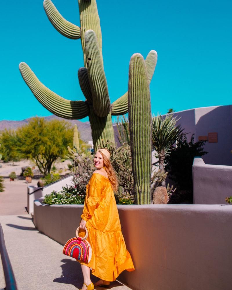 Vibrant Orange Maxi Dress for Desert Days — Scottsdale Outfits