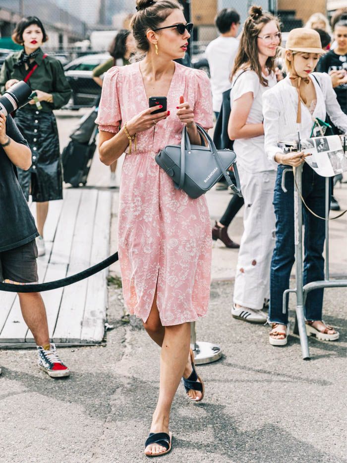 Pink Floral Print Midi Dress with Cinched Waist — Going Out Dresses