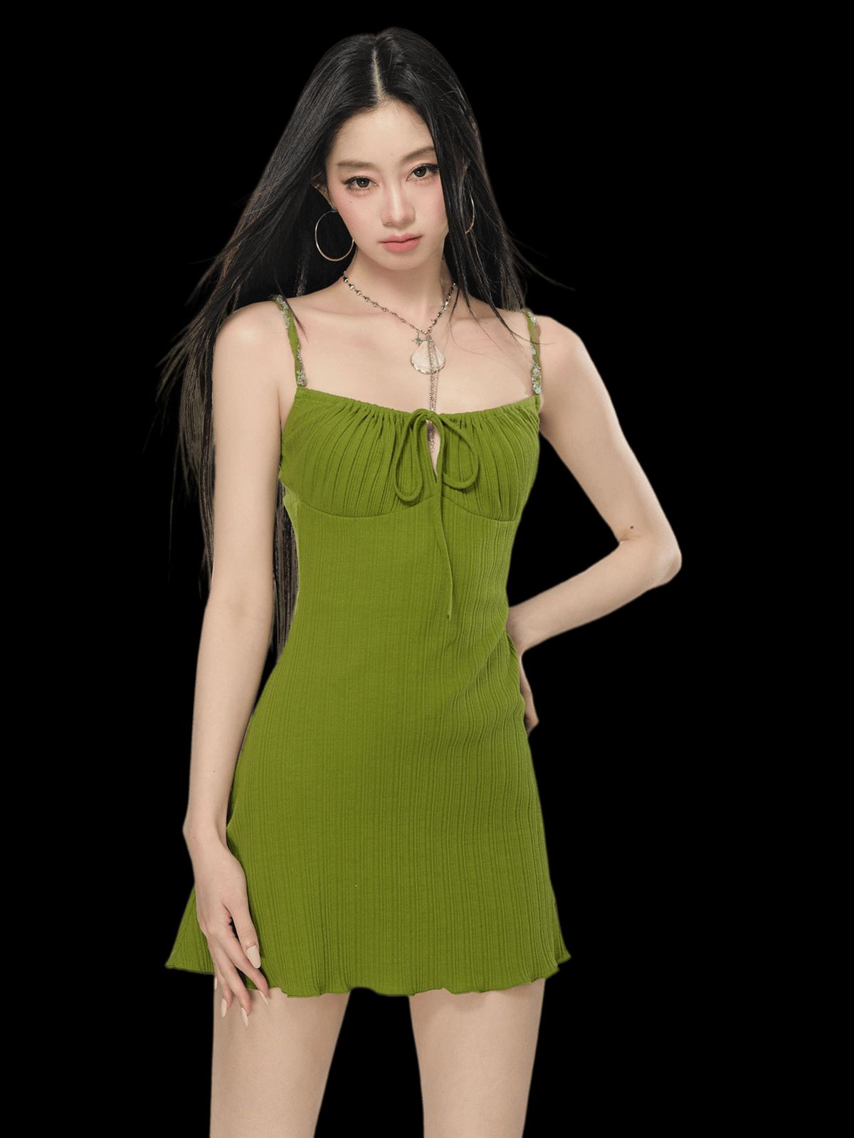 Avocado Green Satin Midi Slip Dress Avocado Green Satin Midi Slip Dress — Dresses for Skinny Girls