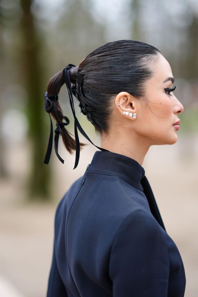 Braided High Ponytail with Ribbons — Clean Girl Hairstyles