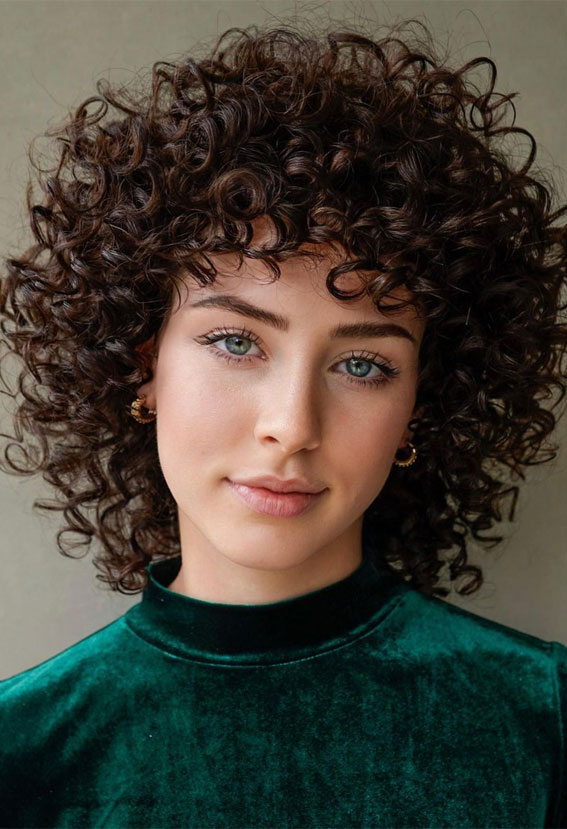 Air-Dried Dark Brown Curly Bob Air-Dried Dark Brown Curly Bob — Short Curly Hairstyles