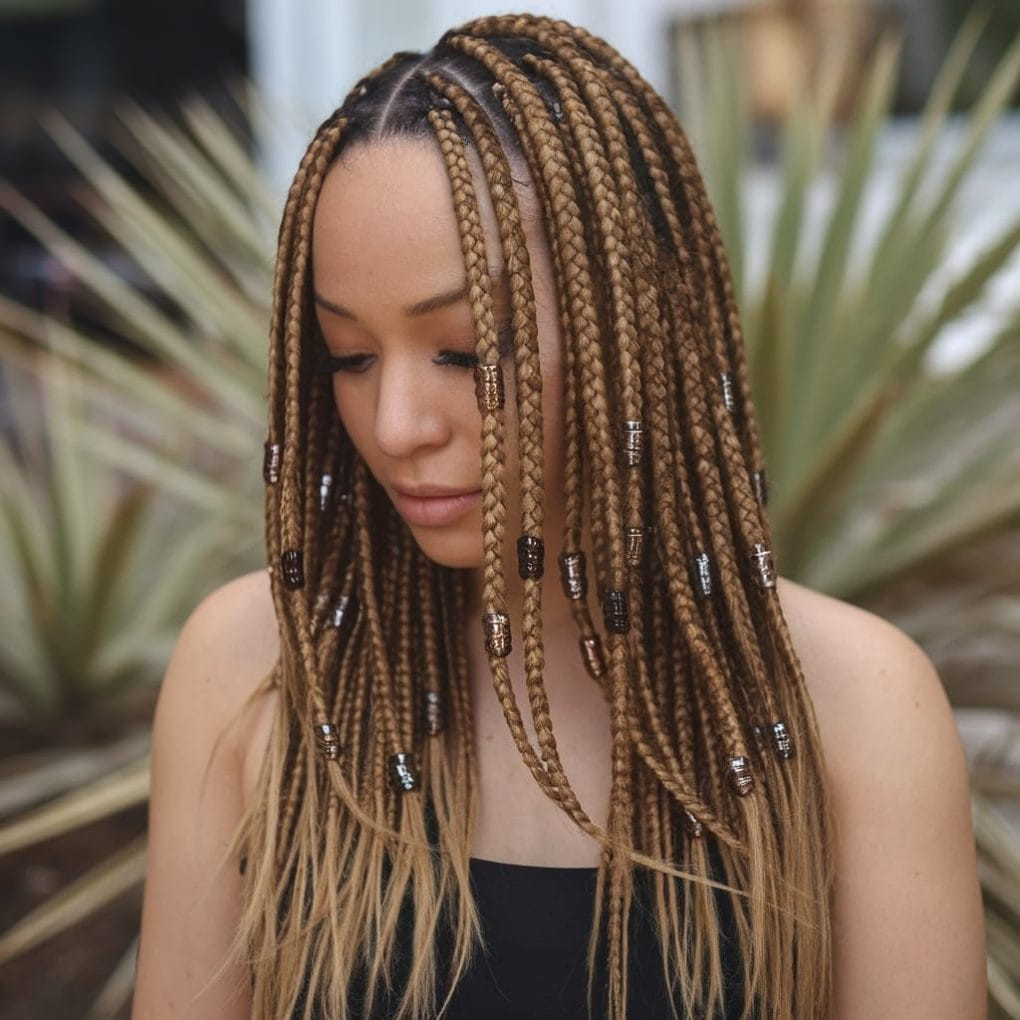 14 Stunning Knotless Braids with Beads Ideas for Black Women