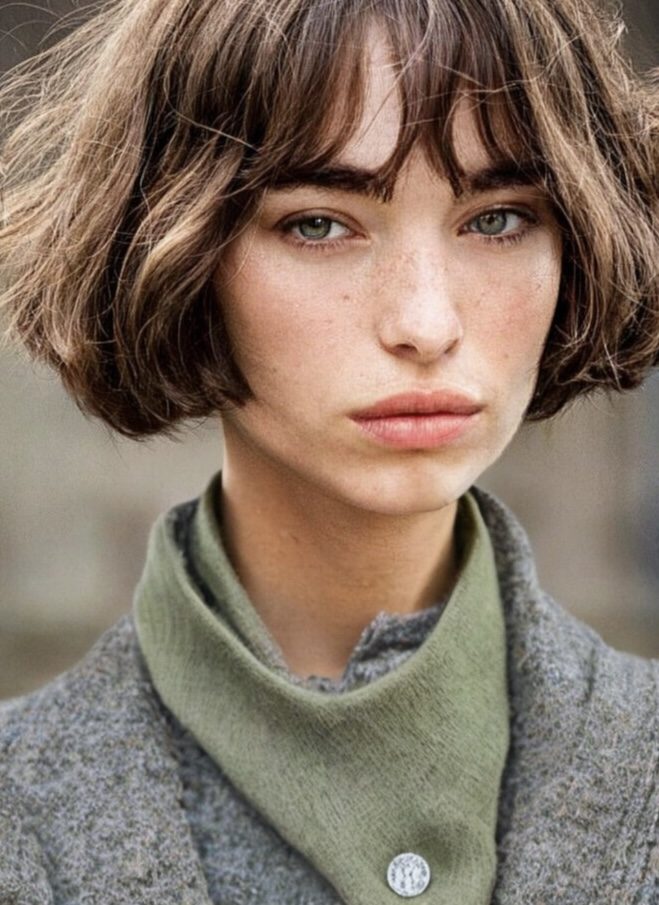 Chin Bob With Wispy Curtain Bangs — Old Money Hairstyles