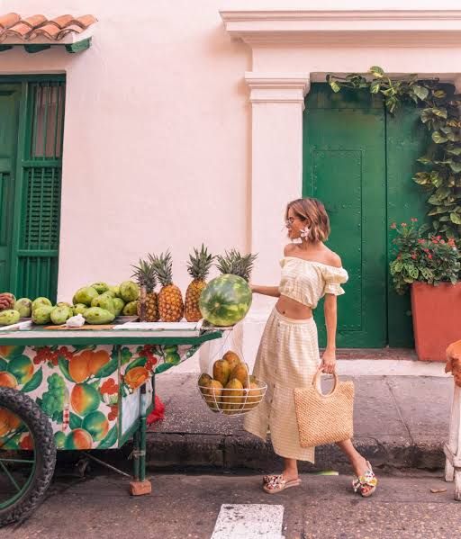 Coordinated Comfort: Cream Crop Top and Midi Skirt Set — Cartagena Outfits