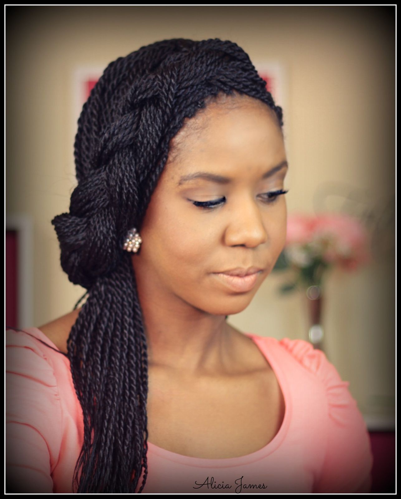 No Bangs Visual Idea — Half Up Half Down Natural Hair
