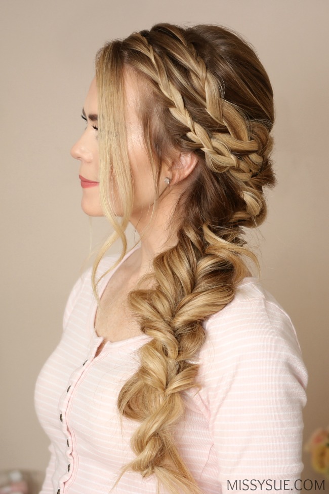 Honey Blonde Fishtail With Loose Strands — Mermaid Braid