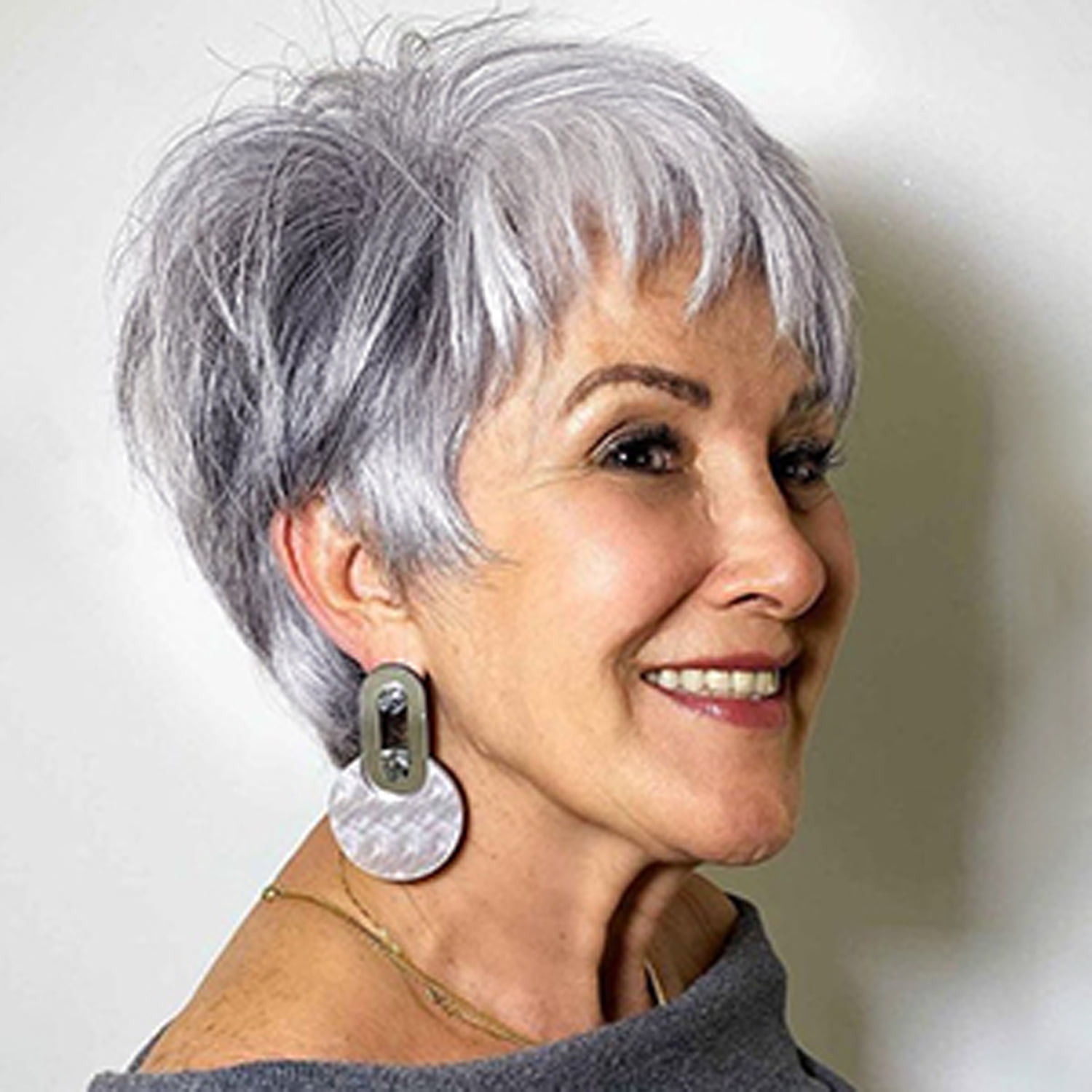 Textured Piecey Silver Pixie Textured Piecey Silver Pixie — Gray Hair Styles