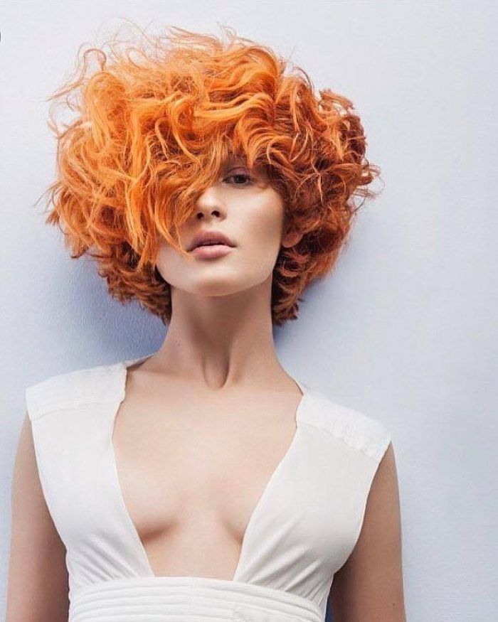 Bright Tangerine Short Shag Bright Tangerine Short Shag — Tangerine Hair